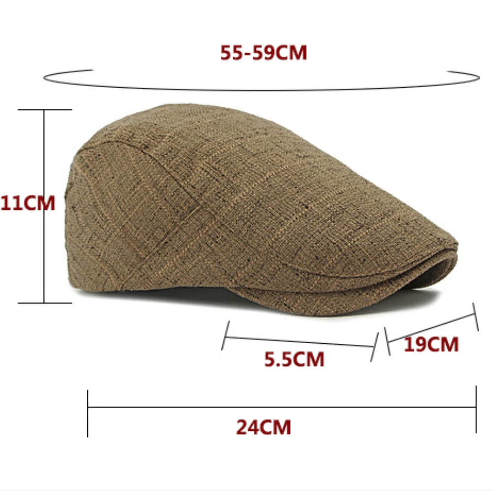 Breathable Linen Cabbie Beret Caps