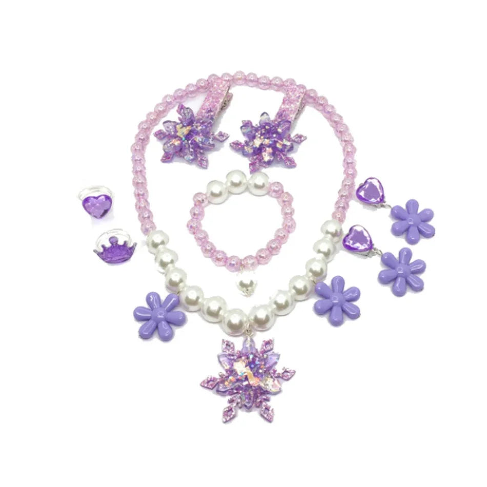 Mermaid Accessories Gloves Wand Crown Jewellery Set Wig Necklace Braid Cosplay Halloween Birthday Party