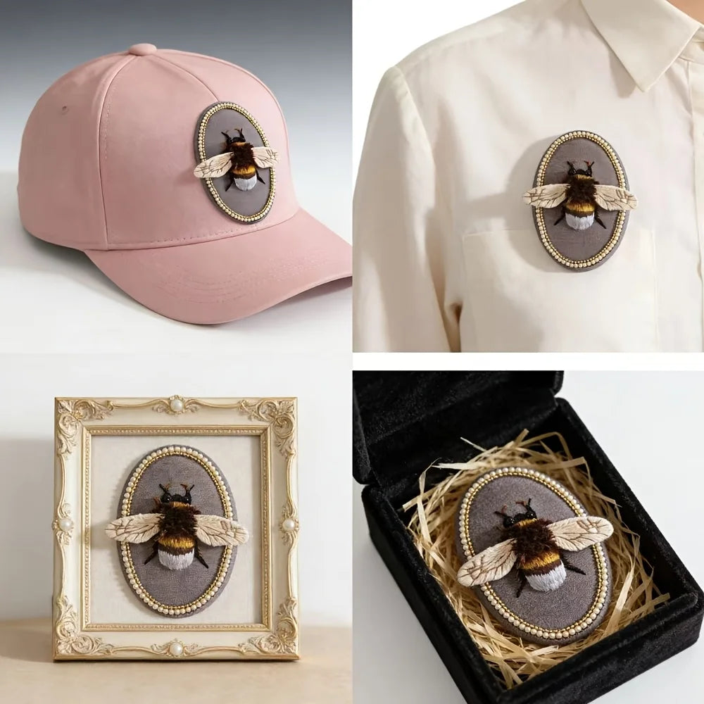 3D Bee Embroidery Kit for Beginners DIY Craft Pack