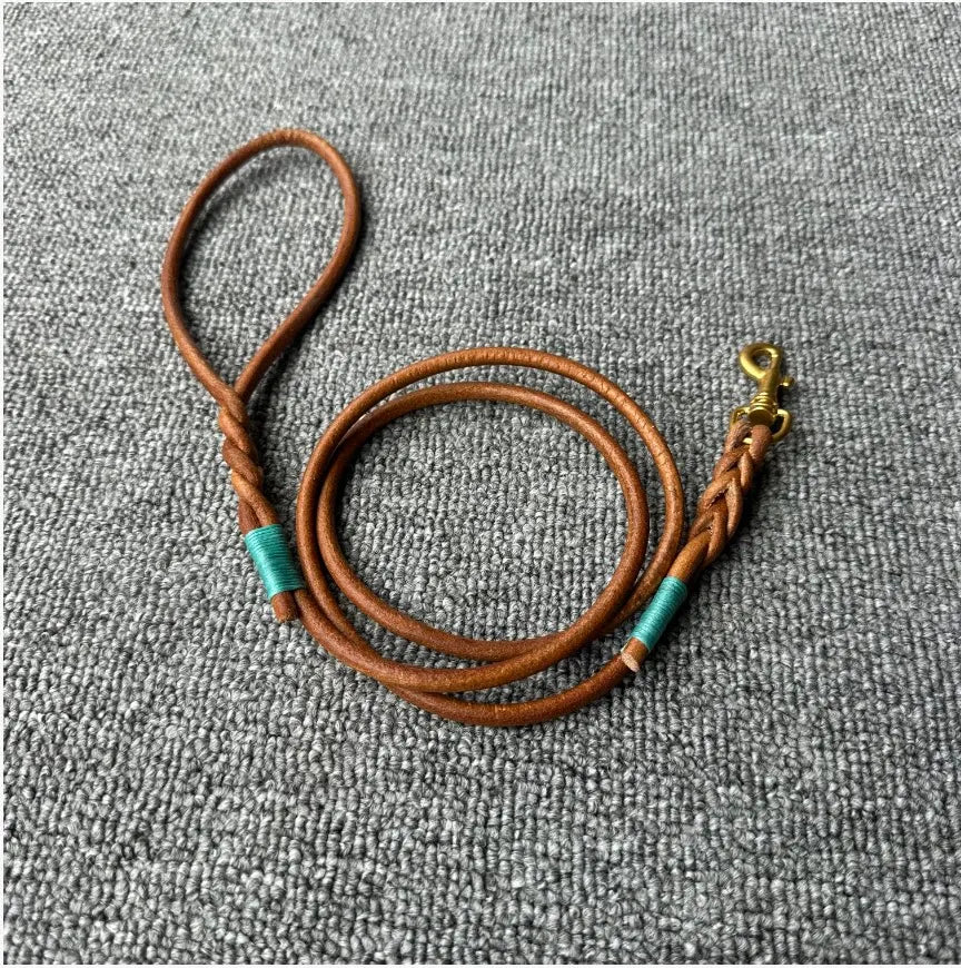 Handmade Genuine Leather Small Dog Leash Pet Accessories