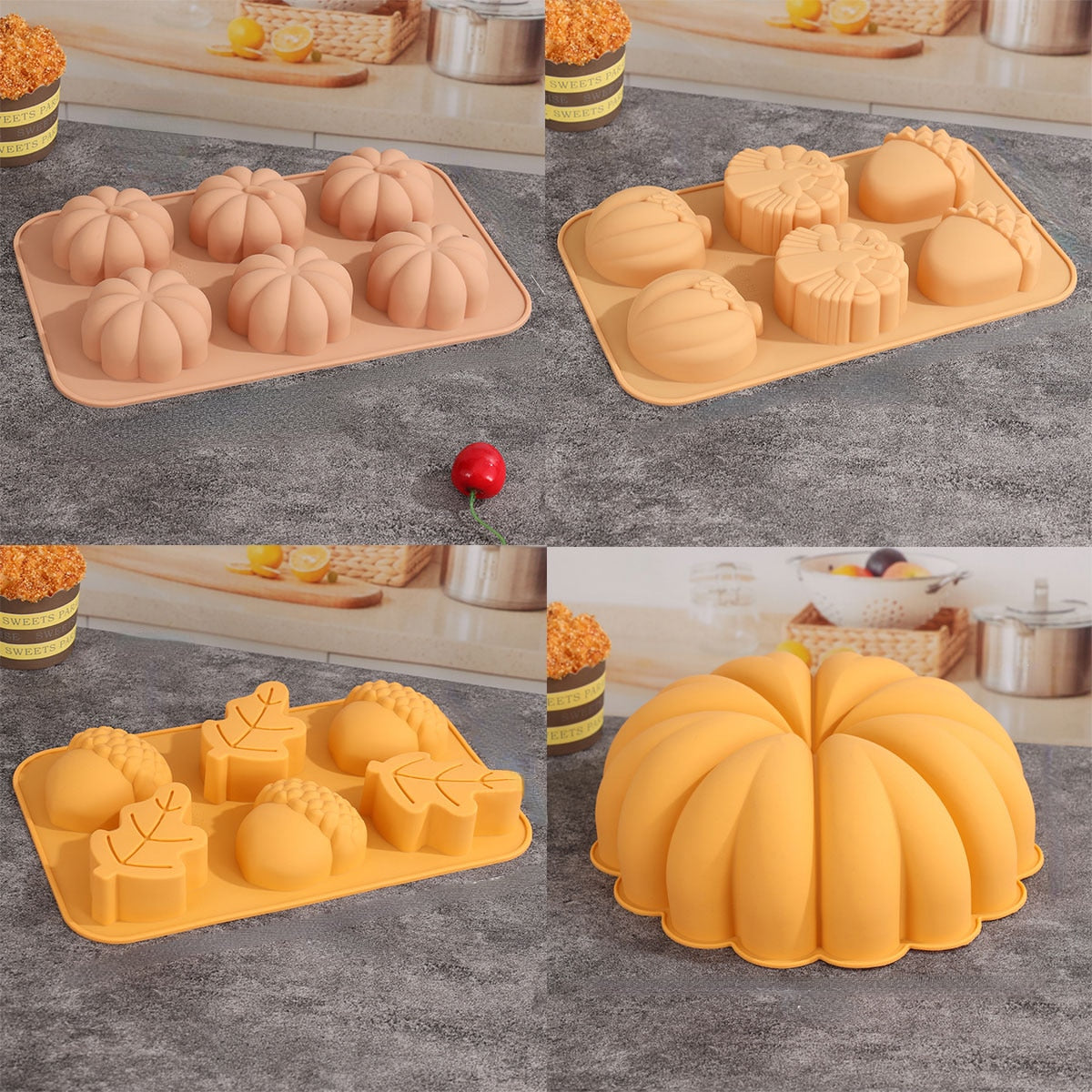 Harvest Halloween Pumpkin Pinecone Baking Soap Chocolate Candle DIY Craft Silicone Mould