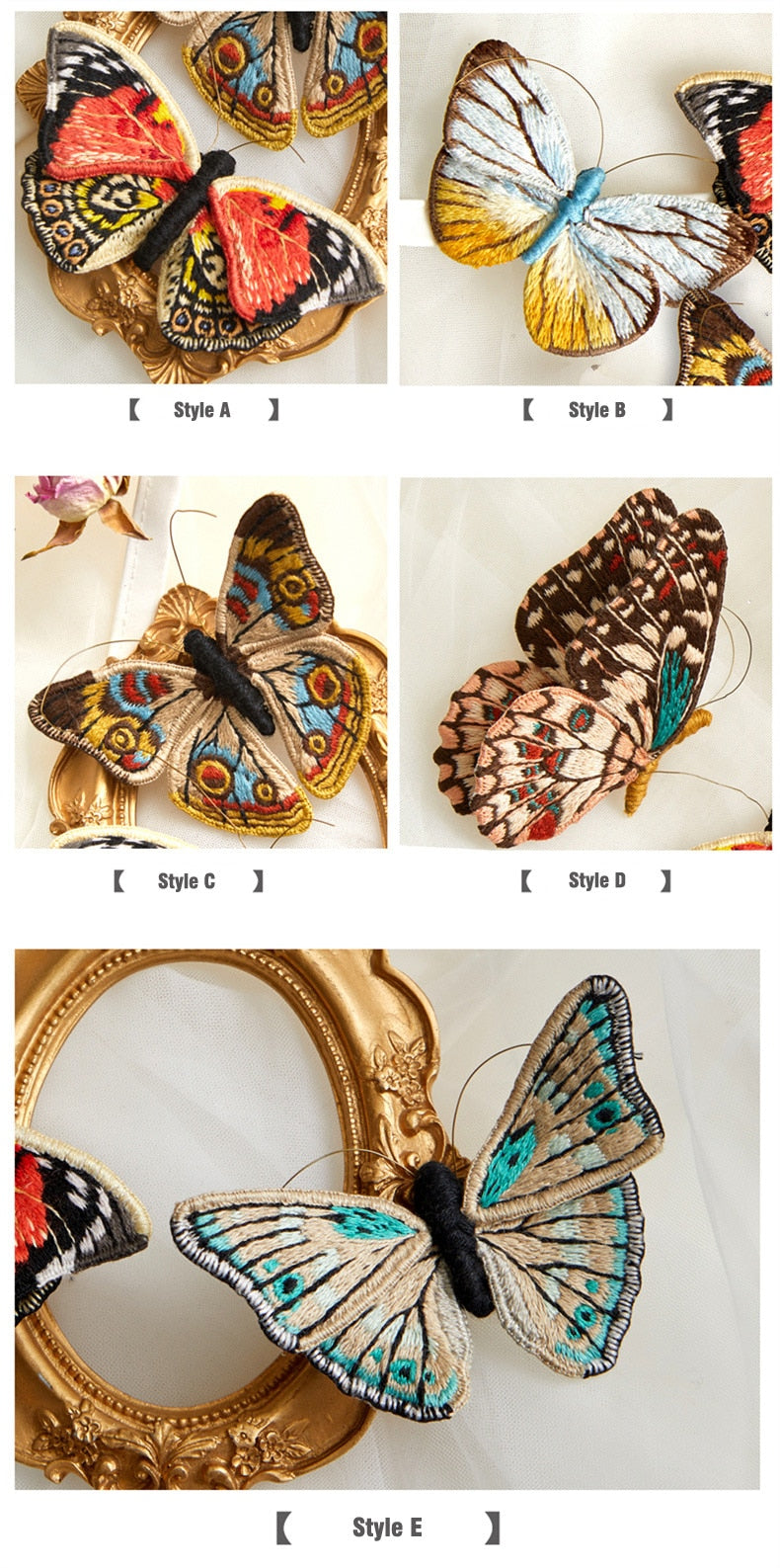 Beginner Butterfly Embroidery Kits With Hoop DIY Brooch Embroidery Kit