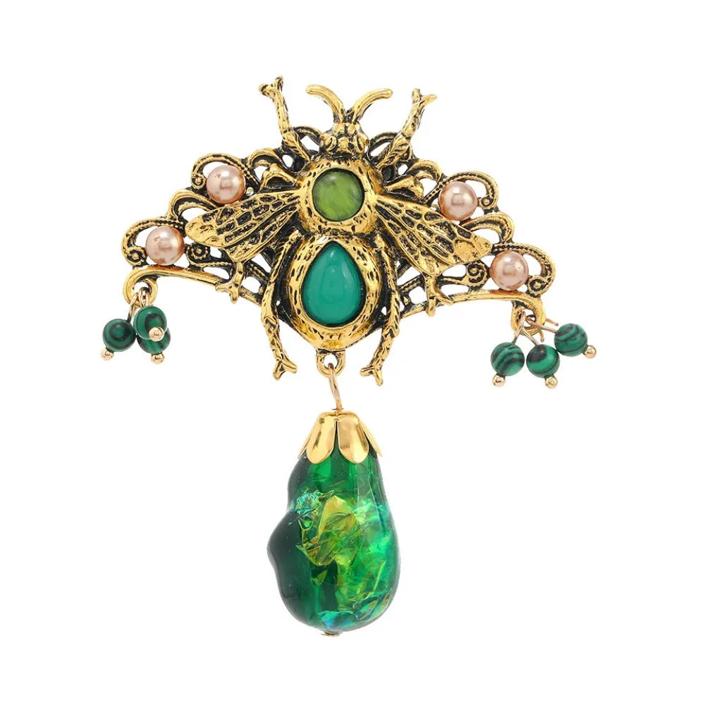 The Green Fairy Cupid Butterfly Bee Brooch