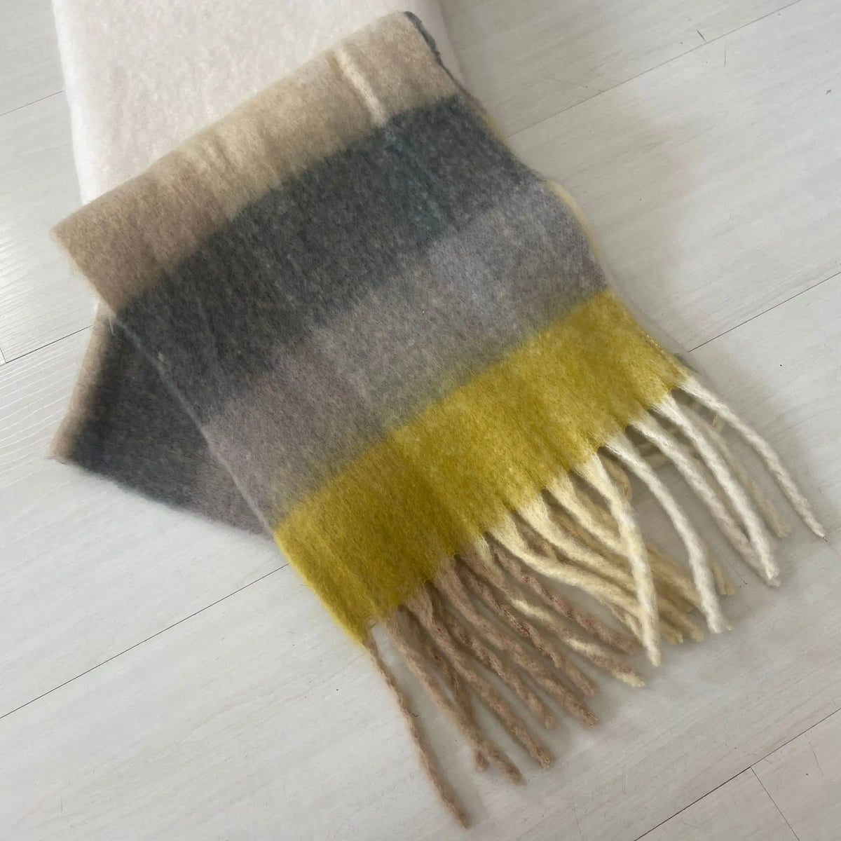 Colour Blocks Autumn Winter Plaid Scarves Imitation Cashmere Mohair