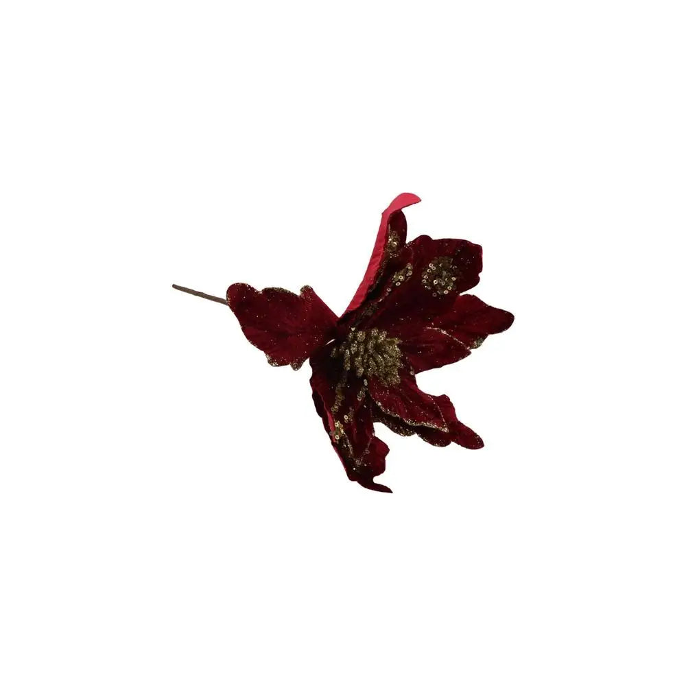 28cm Hanging Glitter Xmas Flower Christmas Decoration