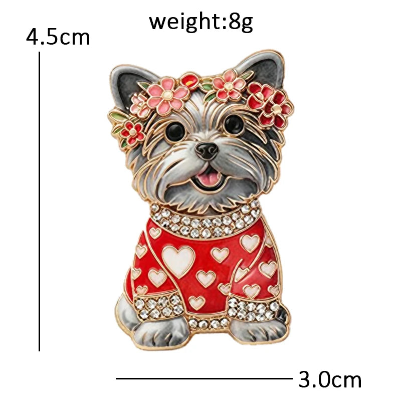 Scotty Dog Brooches 4 Colours