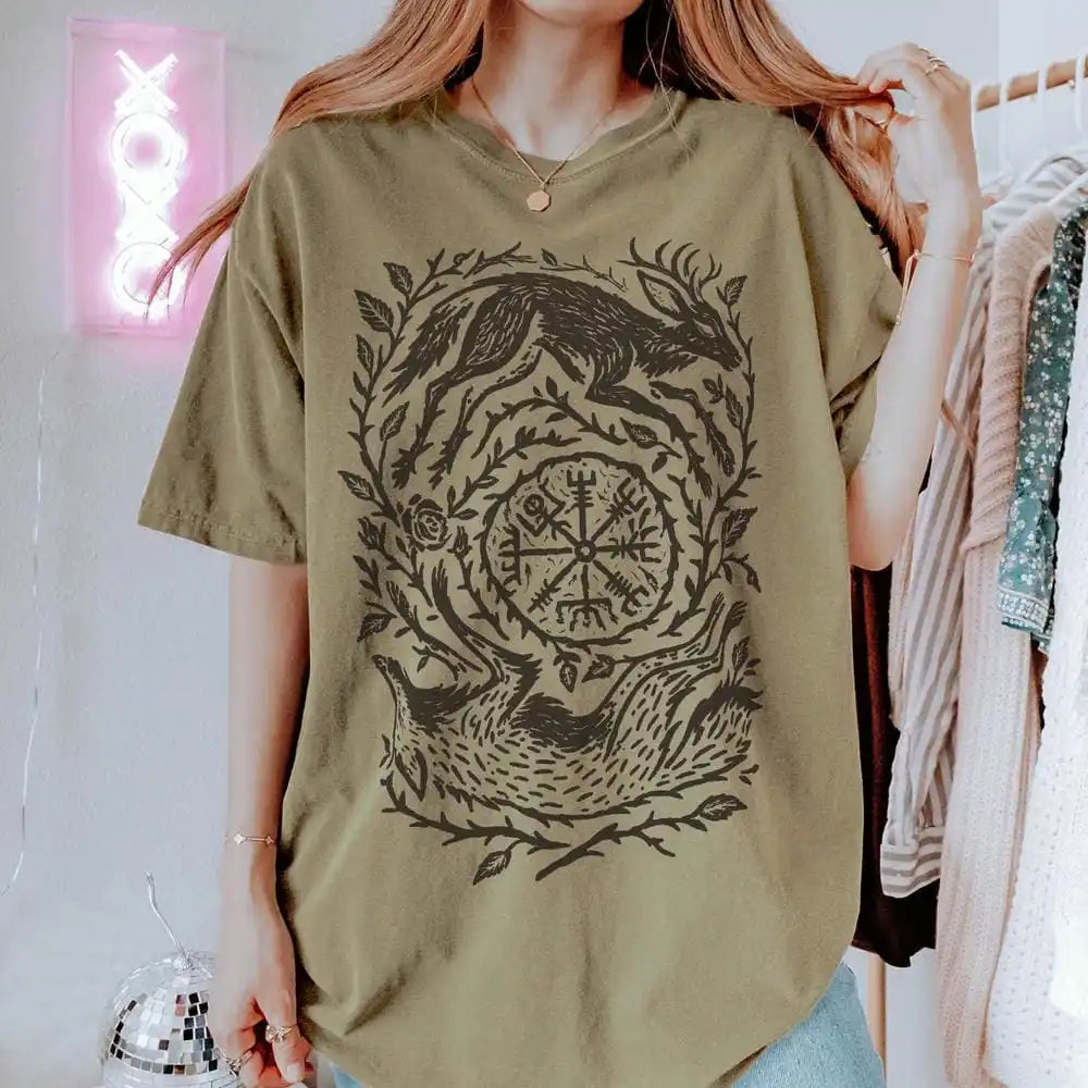 Fox Yin Yang T-Shirt Witchy Forestcore Tee