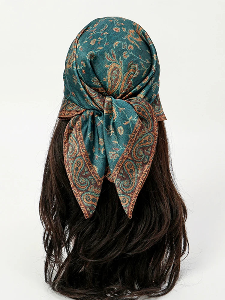 Paisley Print Scarf Square Bandana Neckerchief Hair Ribbon Headband Hair Accessories