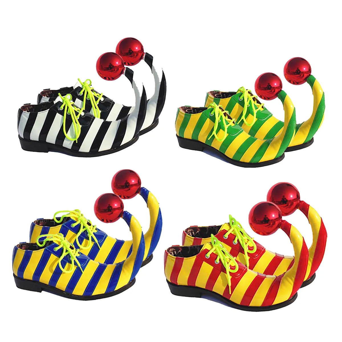 Adults Clown Shoes with Red Balls Circus Cosplay Performance Costume Accessories