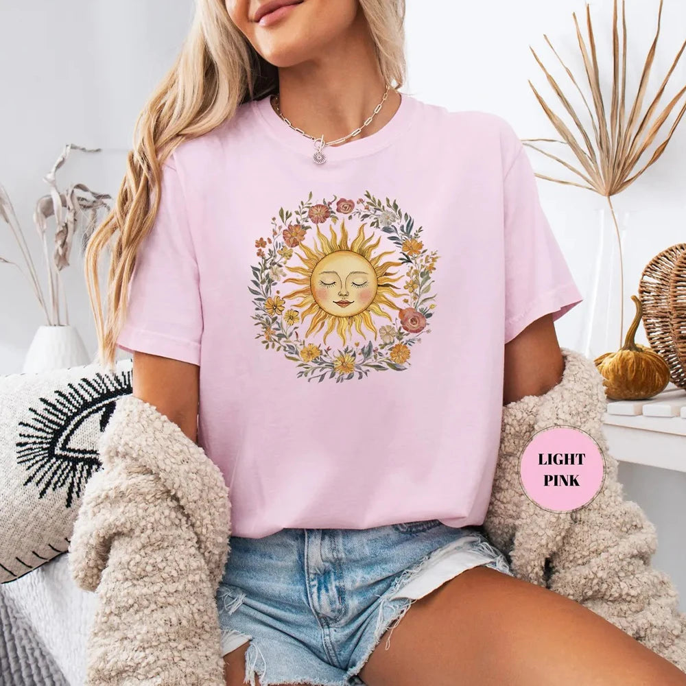 Celestial Sun Face T-Shirt
