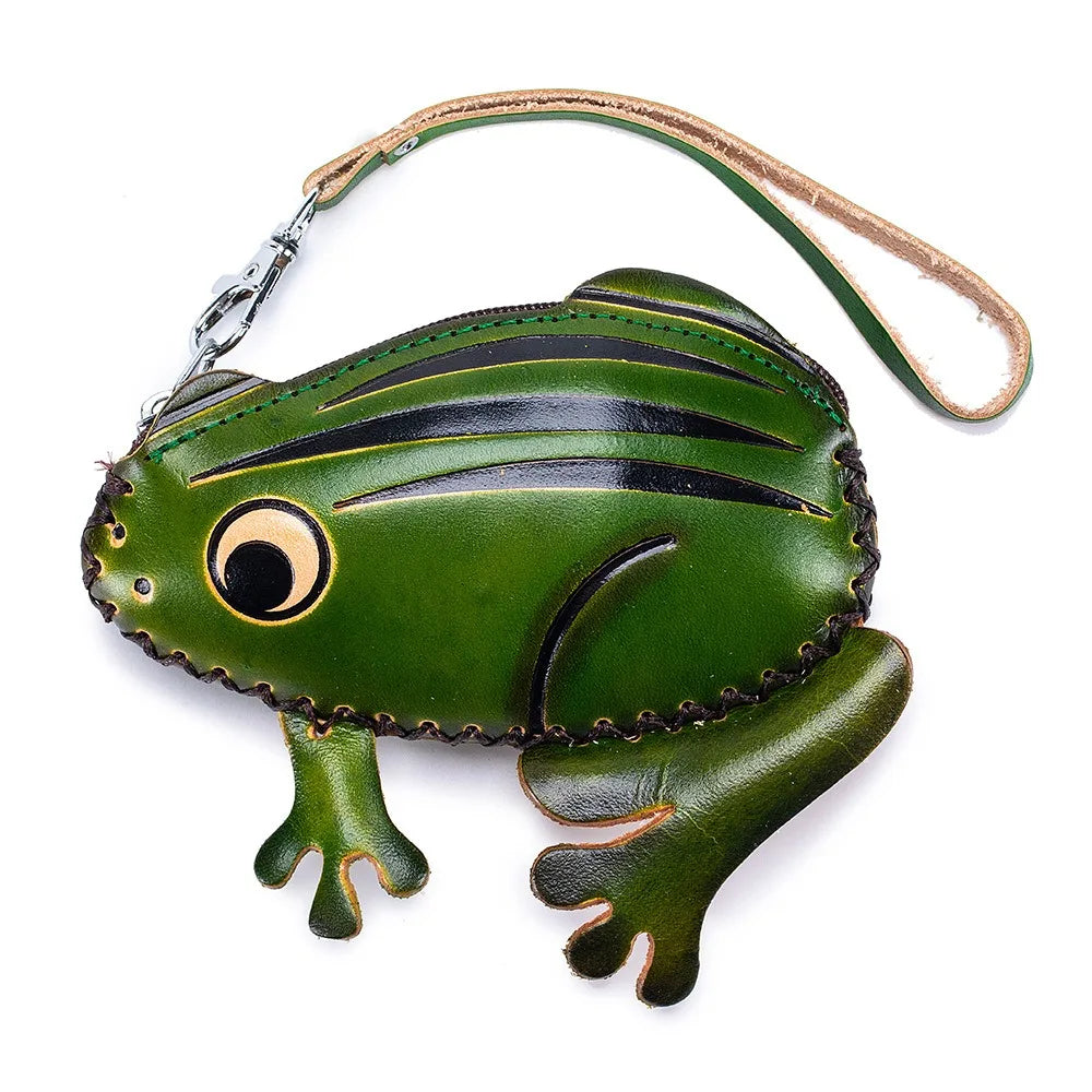 Genuine Leather Cute Coin Purses Handmade Animal Mini Cases