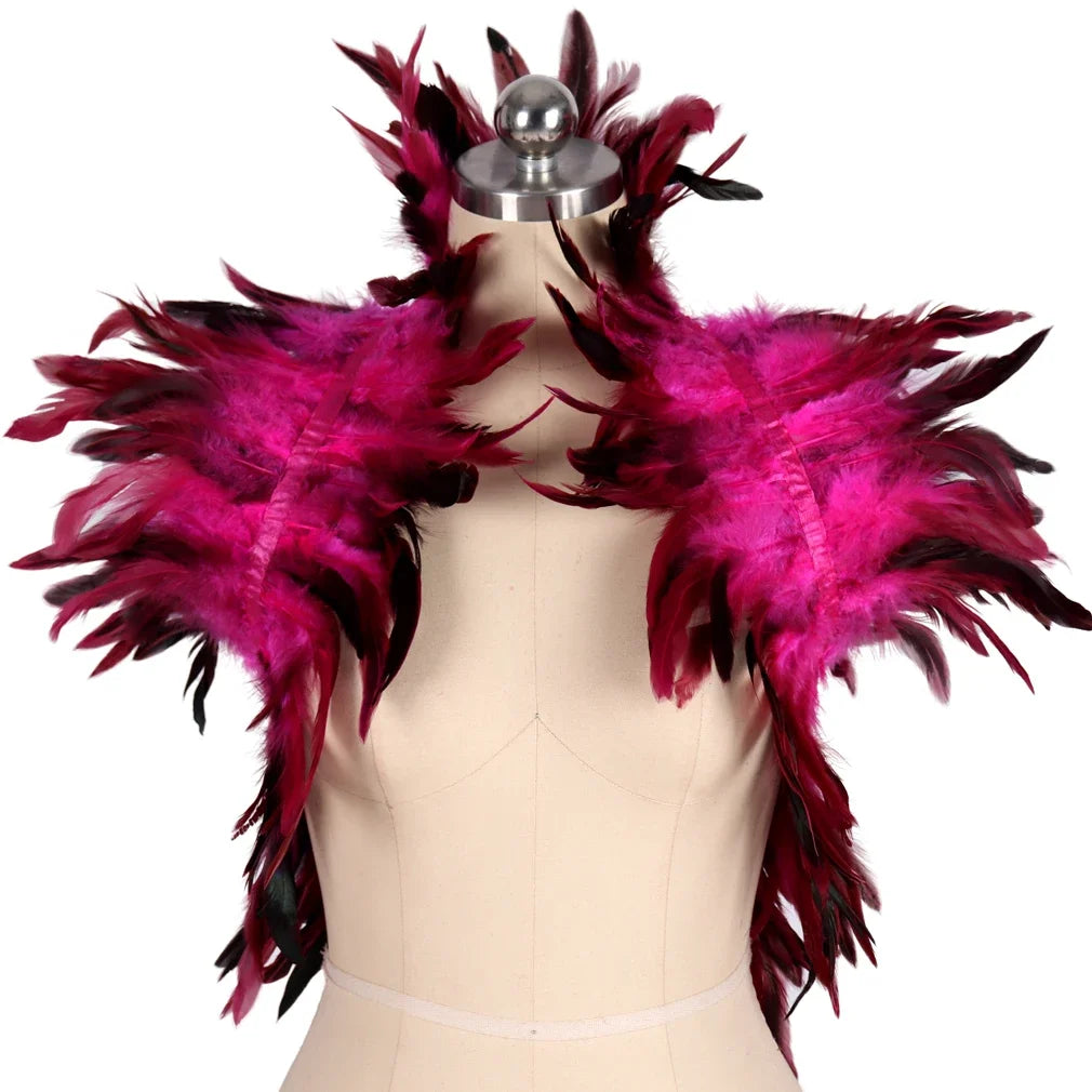 Feather Shoulder Epaulettes Festival Rave Wear