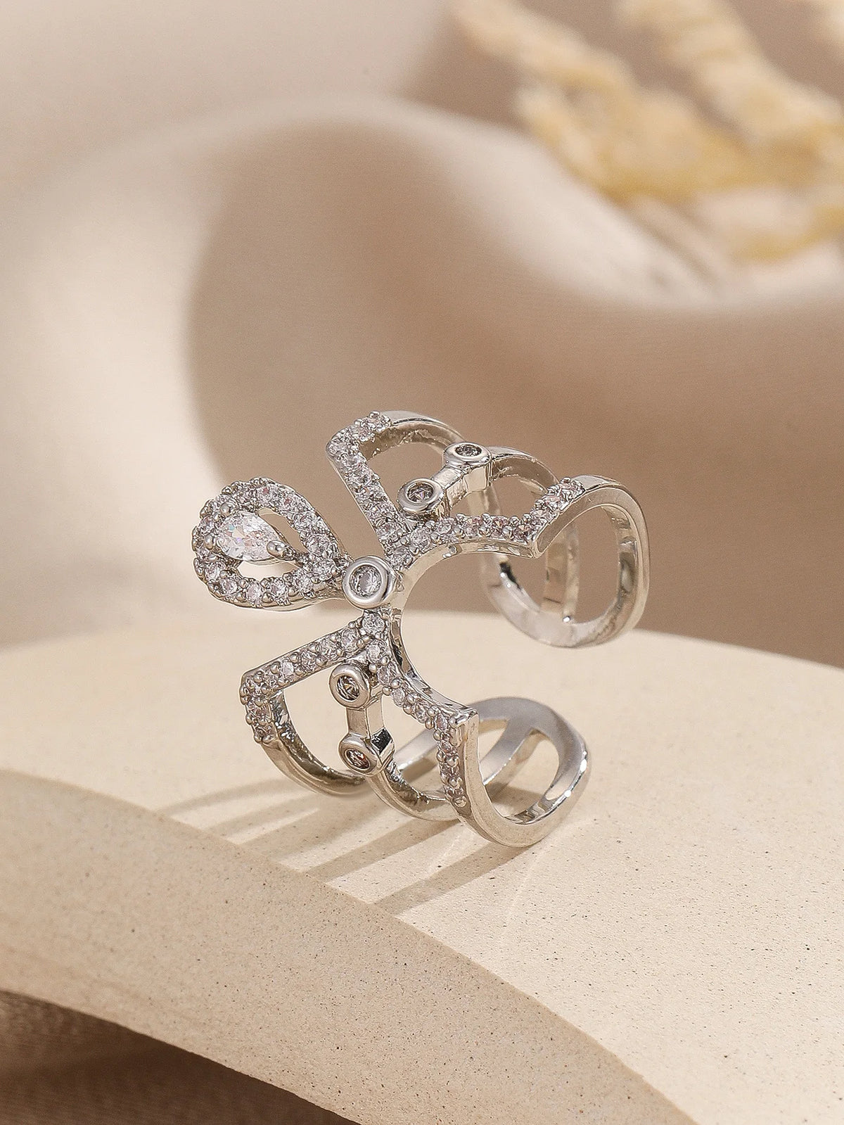 Zircon Nail Jewellery Wearable Art Finger Tip Rings