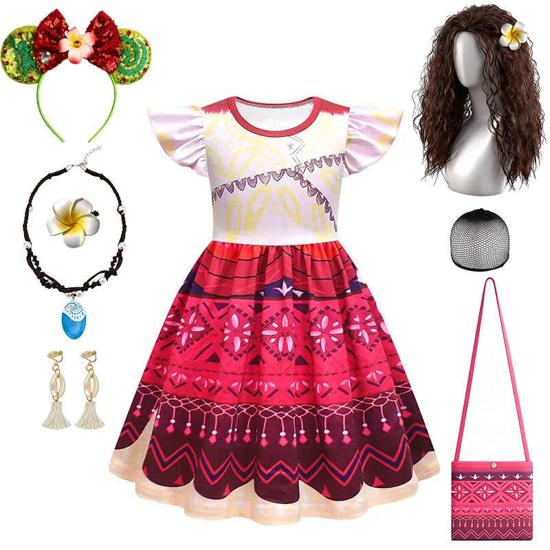 Princess Moana Little Girl Fancy Dress Halloween Cosplay Book Week Children's Costume