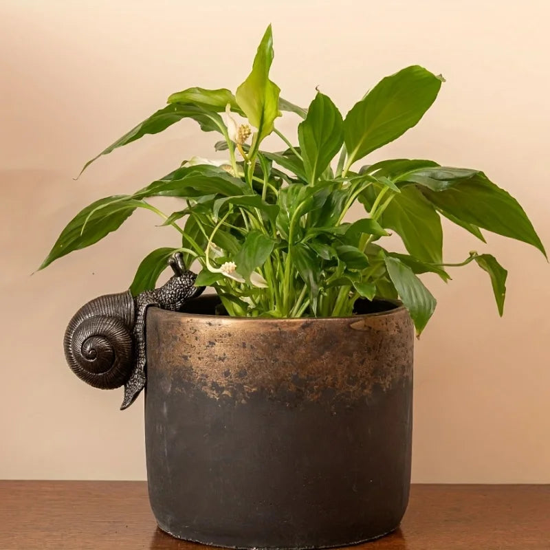 Hanging Flower Pot Snail Decor