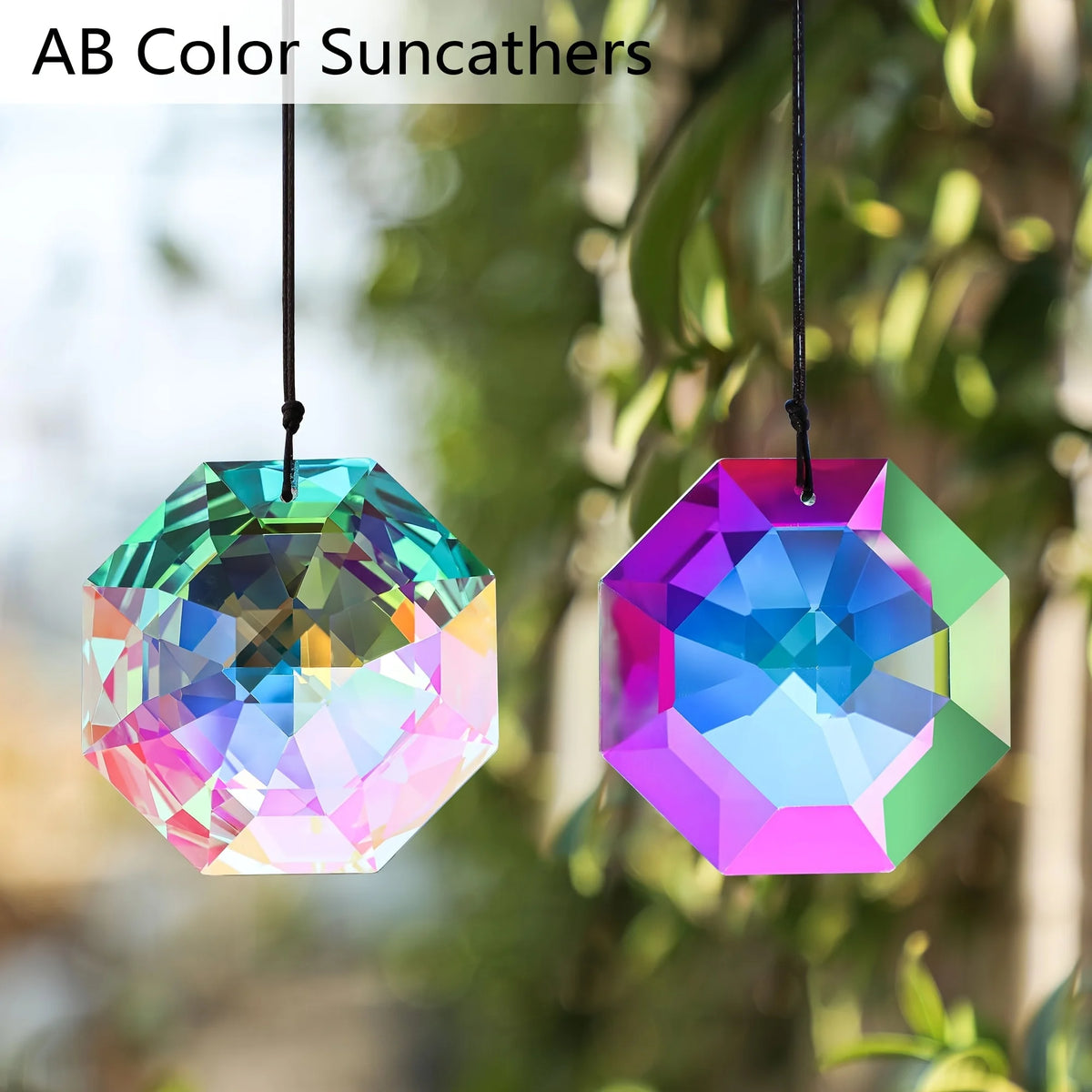 Large Crystal Octagonal Sun Catcher Rainbow Prism 7.5cm