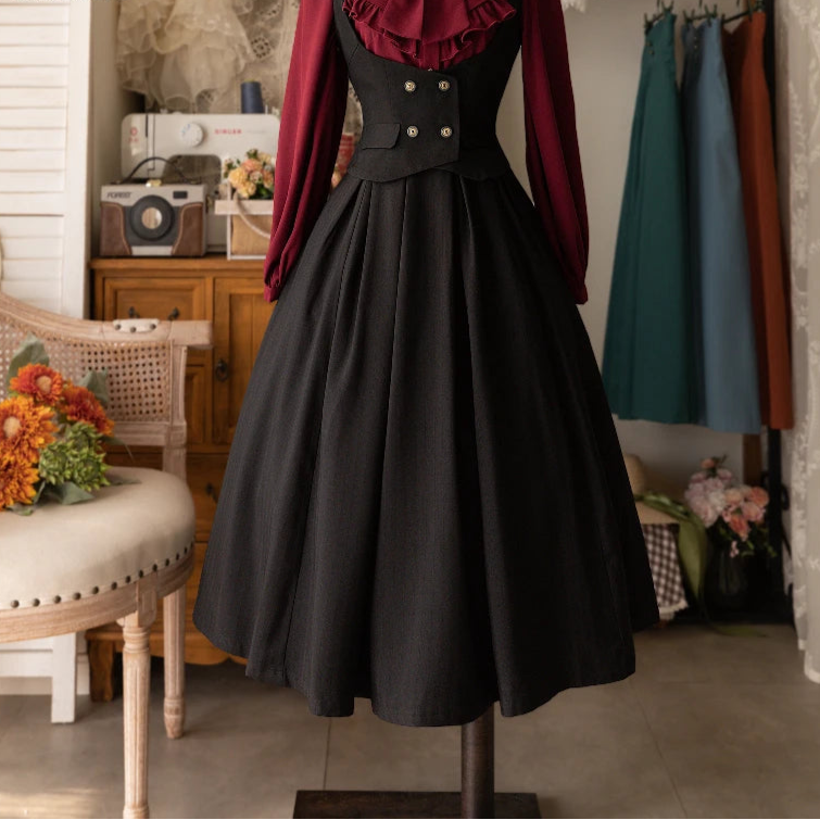Victorian High Waist Midi Skirt