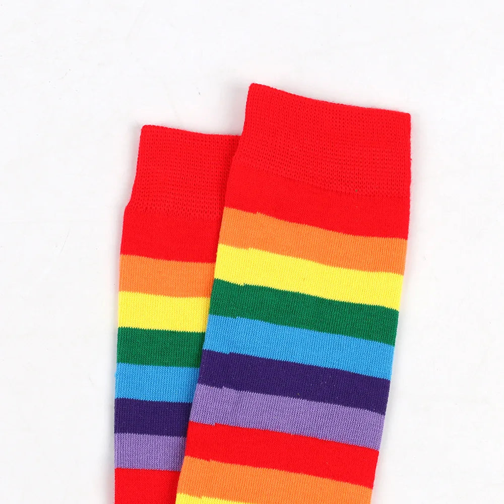 Rainbow Brite Striped Socks and Arm Warmer Gloves