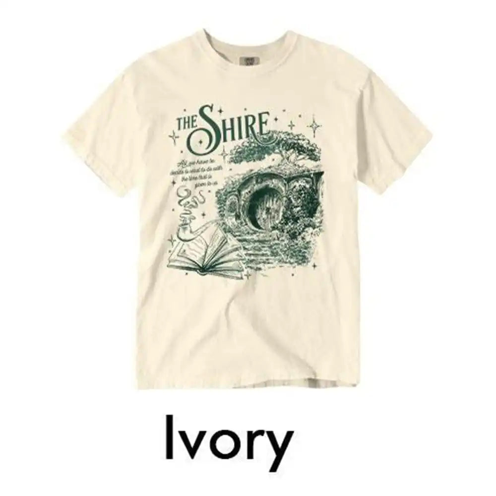The Shire LOTR Unisex T-Shirt Cotton Tee Fantasy Book Lover Second Breakfast