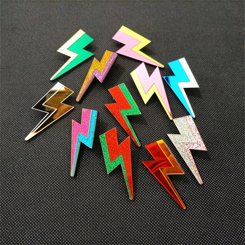 Glitter Lightning Flash Acrylic Stud Earrings