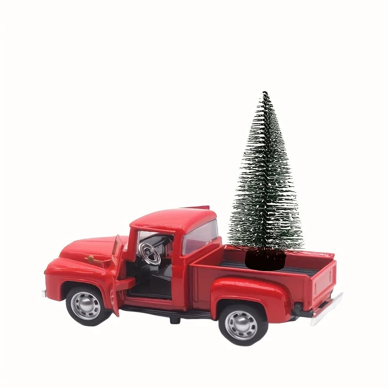 Christmas Red Truck and Tree Decoration
