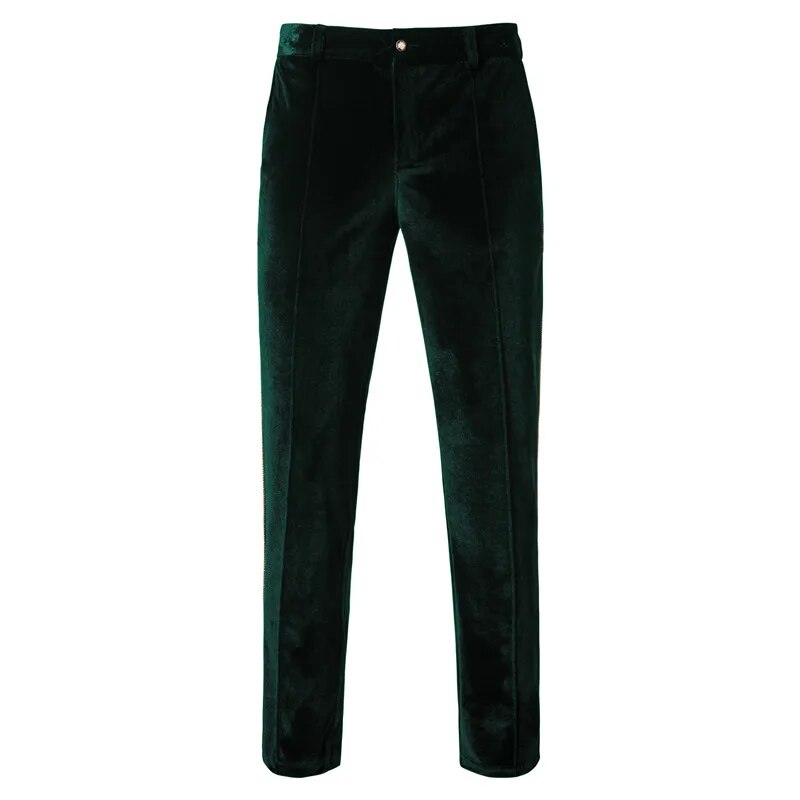 Plush Velvet Suit Two-piece Mens Party Suits Double Breasted Tuxedo Blazers & Pants