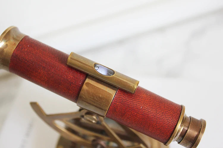 Antique Style Brass Navigational Compass Bubble Level Spyglass Desk Decor Nautical Home Decoration