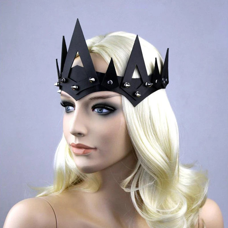 PU Leather Gothic Punk Crowns