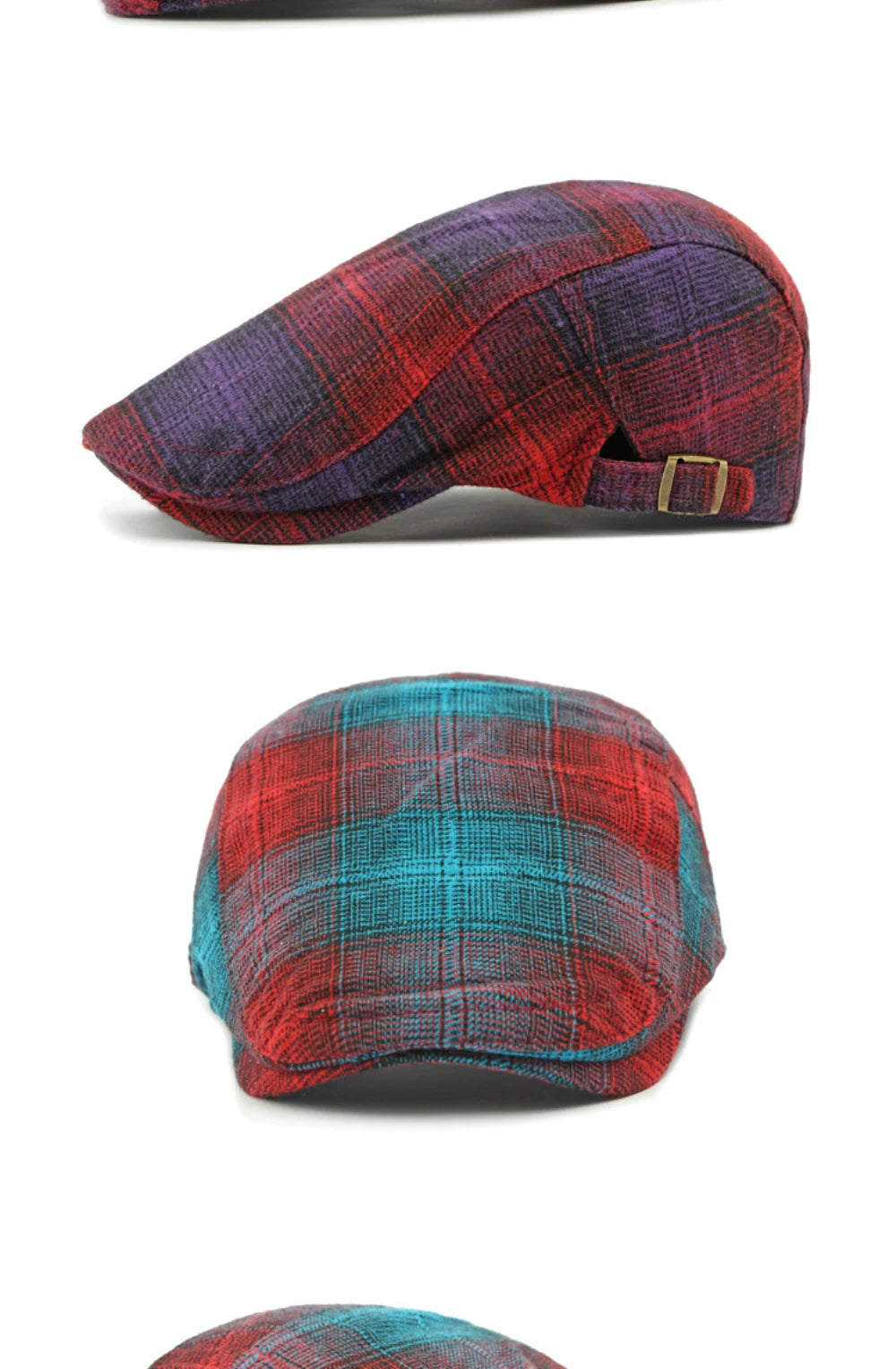 Bright Plaid Ivy Beret Caps