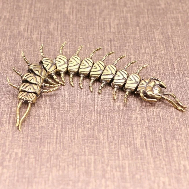 Copper Movable Centipede Figurine Tea Pets