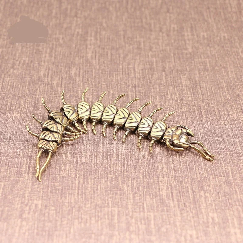Copper Movable Centipede Figurine Tea Pets