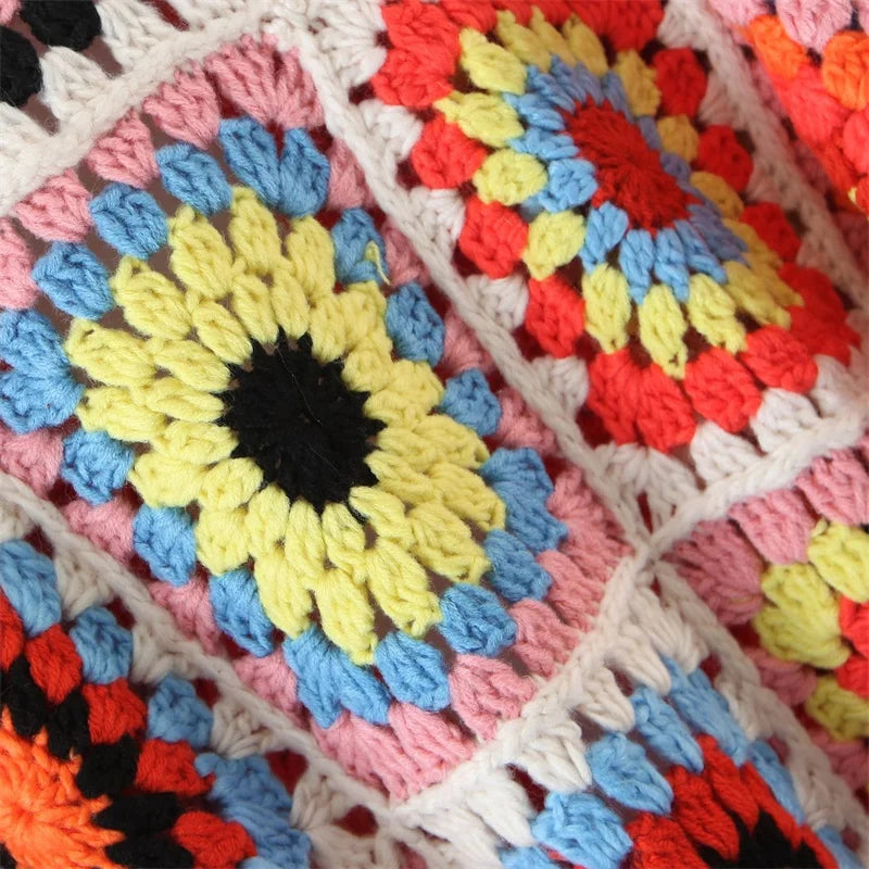 Gam Gam Granny Squares Knit Buttonless Cardigans