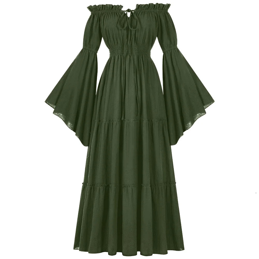 Medieval Folk Cosplay Off Shoulder Dress