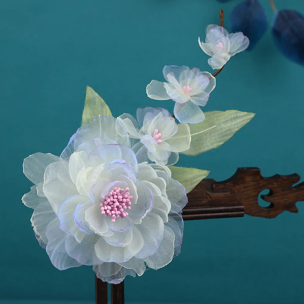Silk Peony Hair Clip 1/2pcs Flower Hairpins Handmade Bridal Hair Accessories
