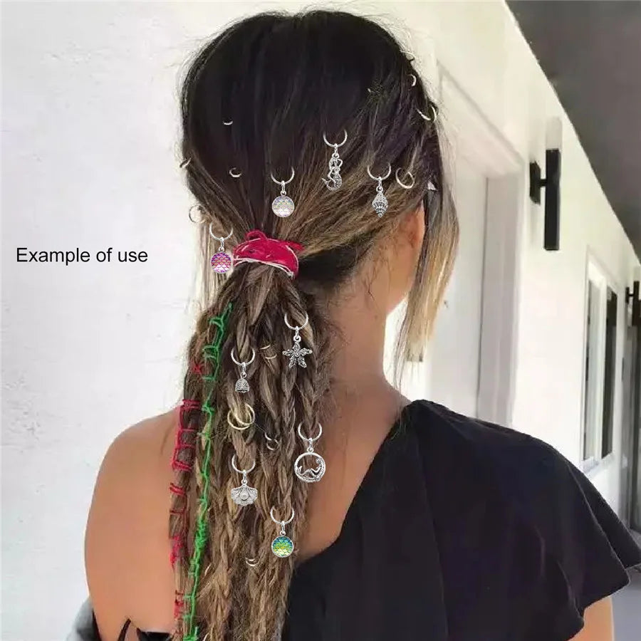 Twenty Mixed Hair Braid Charms Dreadlocks Braid Jewellery