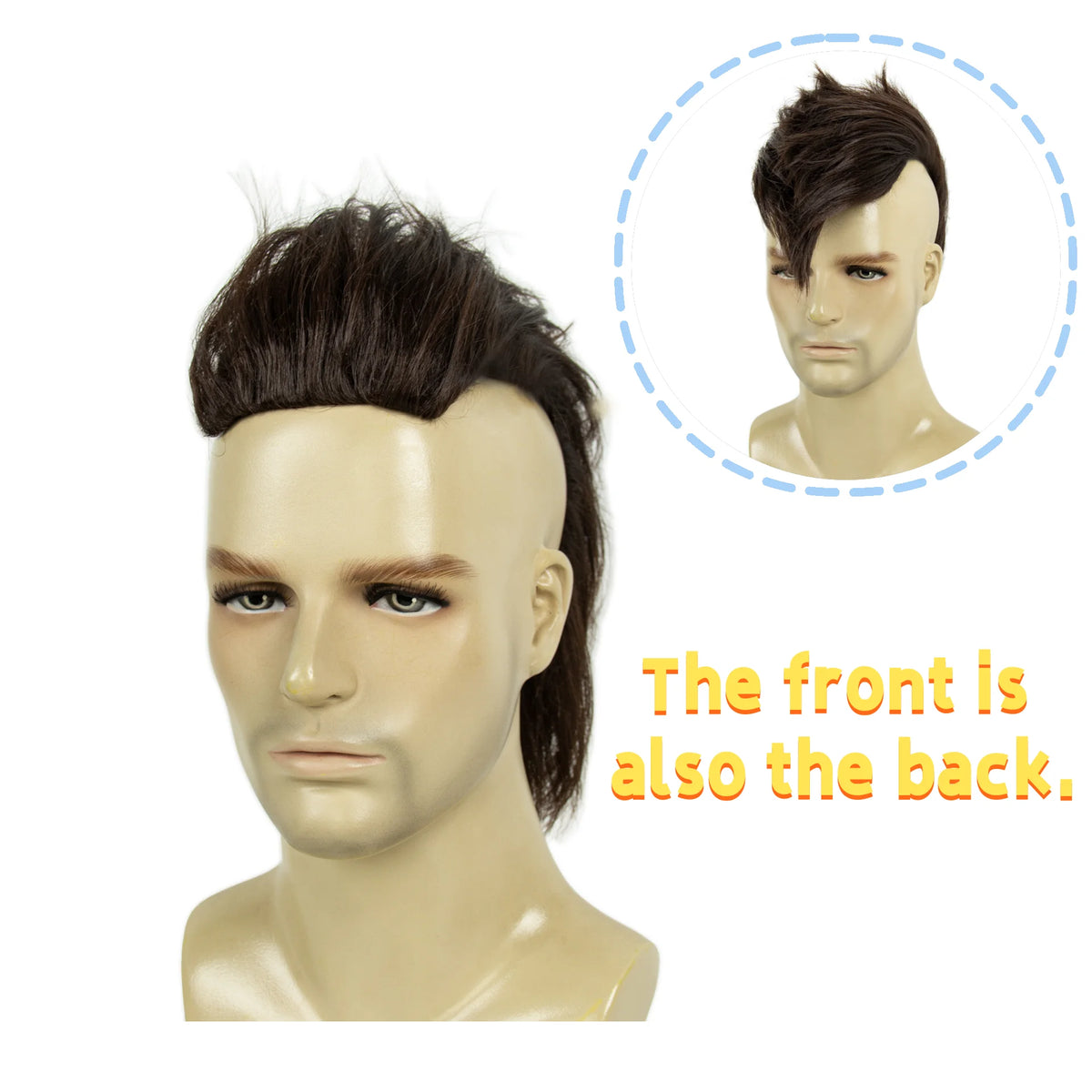 Mohawk Wig in Red & Black Adults Short Hair Wigs Halloween Costume Cosplay