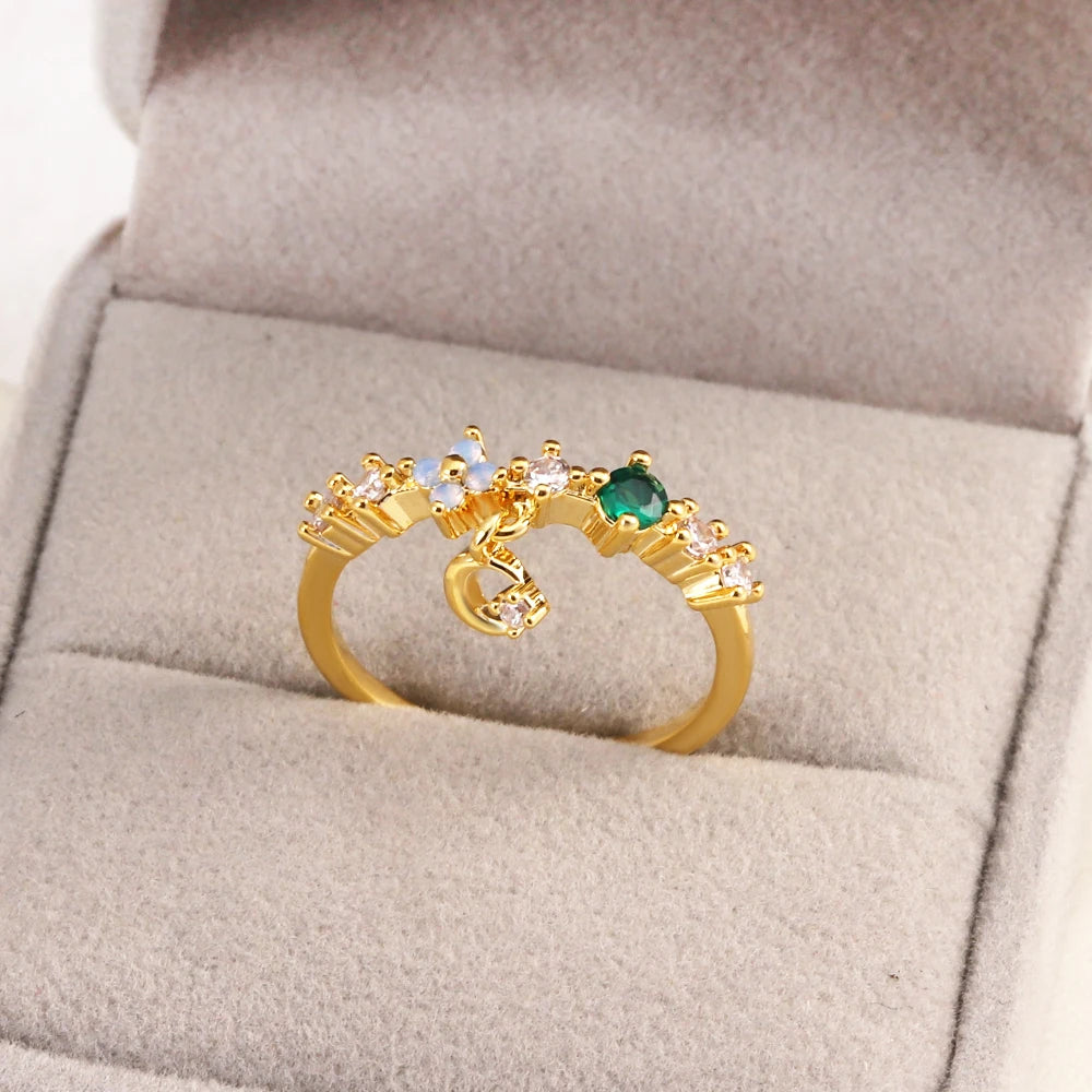 Sweet and Dainty Colourful Zircon Rings Gift Idea