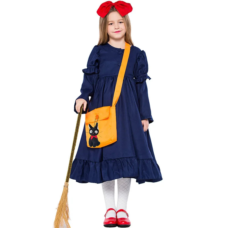 Japanese Anime Kiki's Delivery Service Costume Halloween Fairy Tale Cosplay Book Week Party Fancy Dress