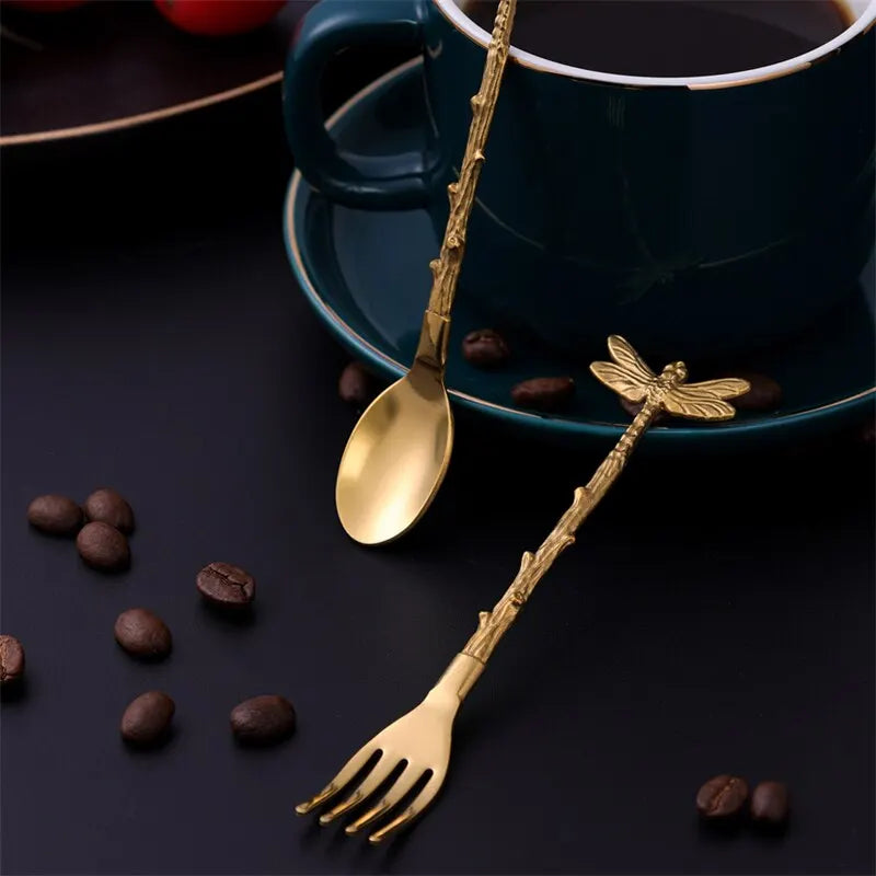 6pcs Stainless Steel Dragonfly Fork Set