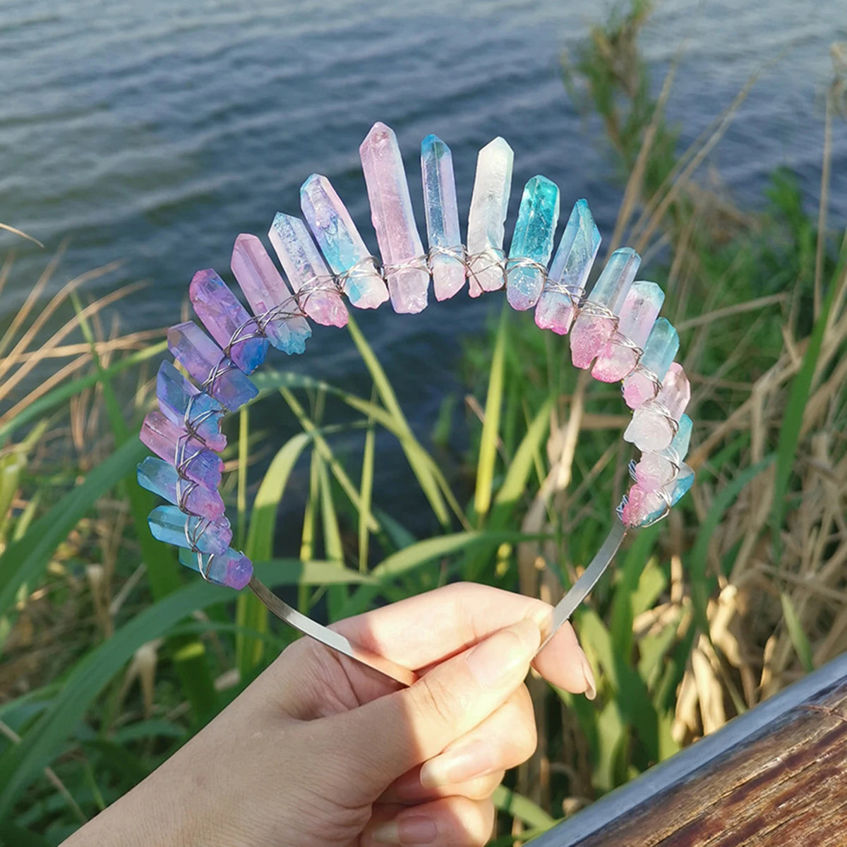 Goddess Crowns Raw Crystal Quartz Tiara Headbands