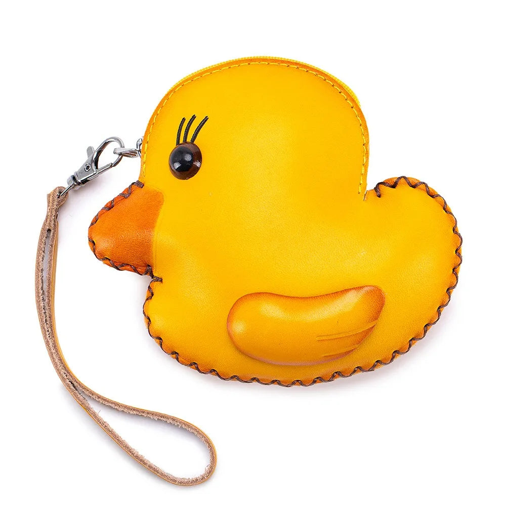 Genuine Leather Cute Coin Purses Handmade Animal Mini Cases