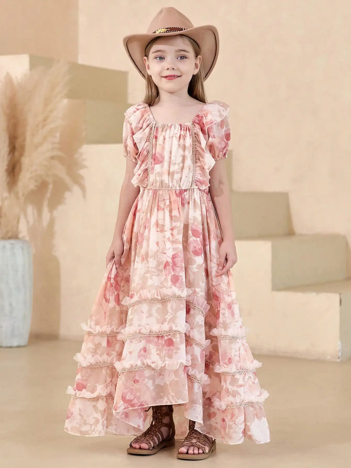 Summer Girl's Photoshoot Worthy Floral Maxi Dress