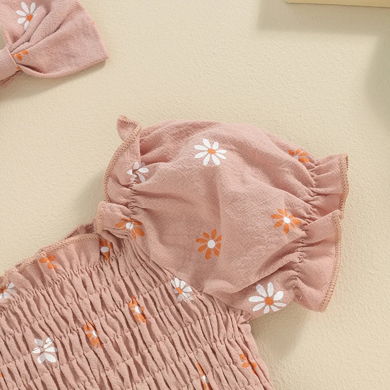 Valentines Day Easter St Patricks Christmas Baby Girls Heart Print Romper with Headband