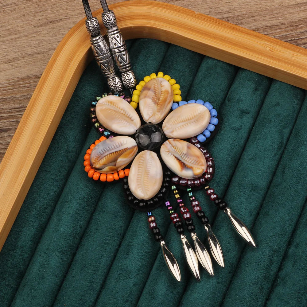 Handmade Beaded Leather Boho Necklaces