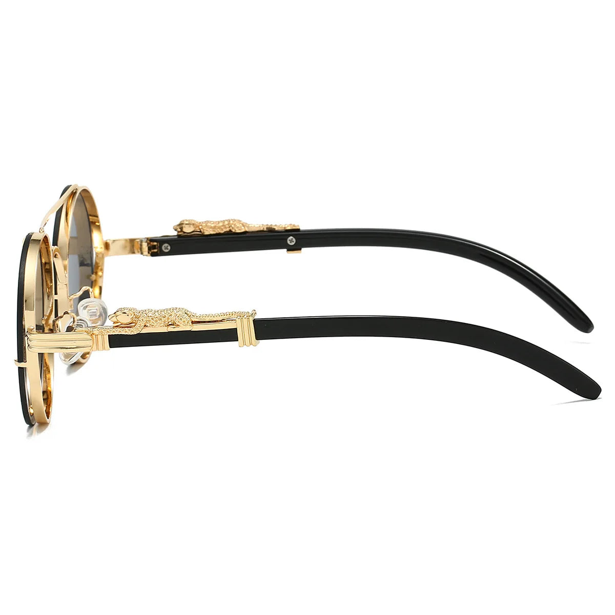 Round Retro Cape Sunglasses Double Bridge