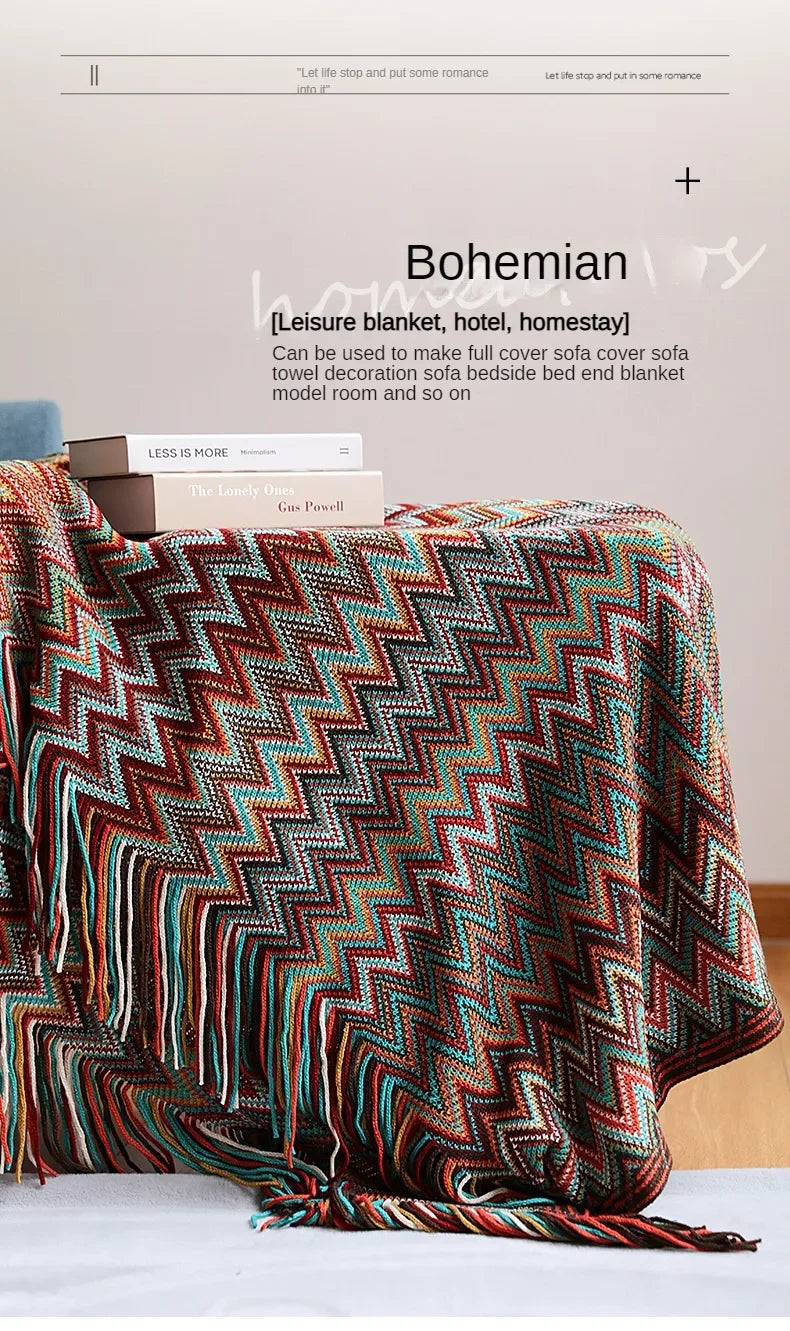 Boho Zig Zag Mexico Baja Blankets