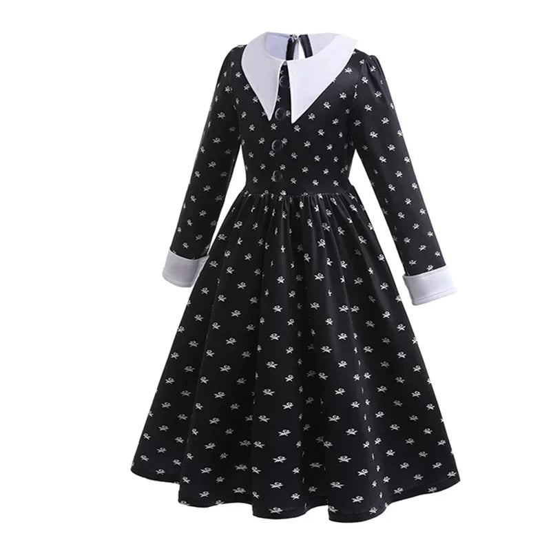 Wednesday Addams Cosplay Costume for Girls Halloween Book Week 3-12 Years