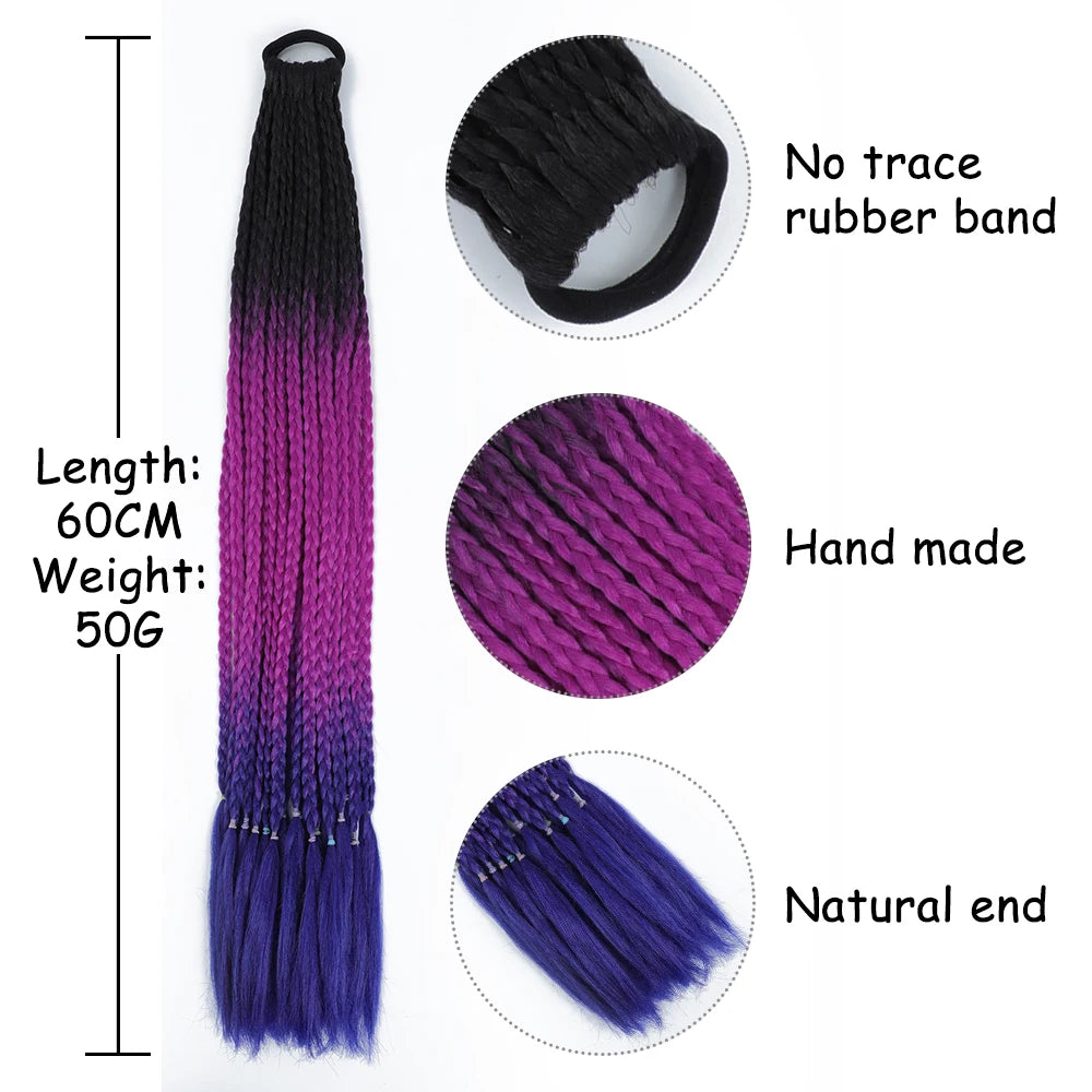 Long Braided Ponytail Hair Extensions 60CM