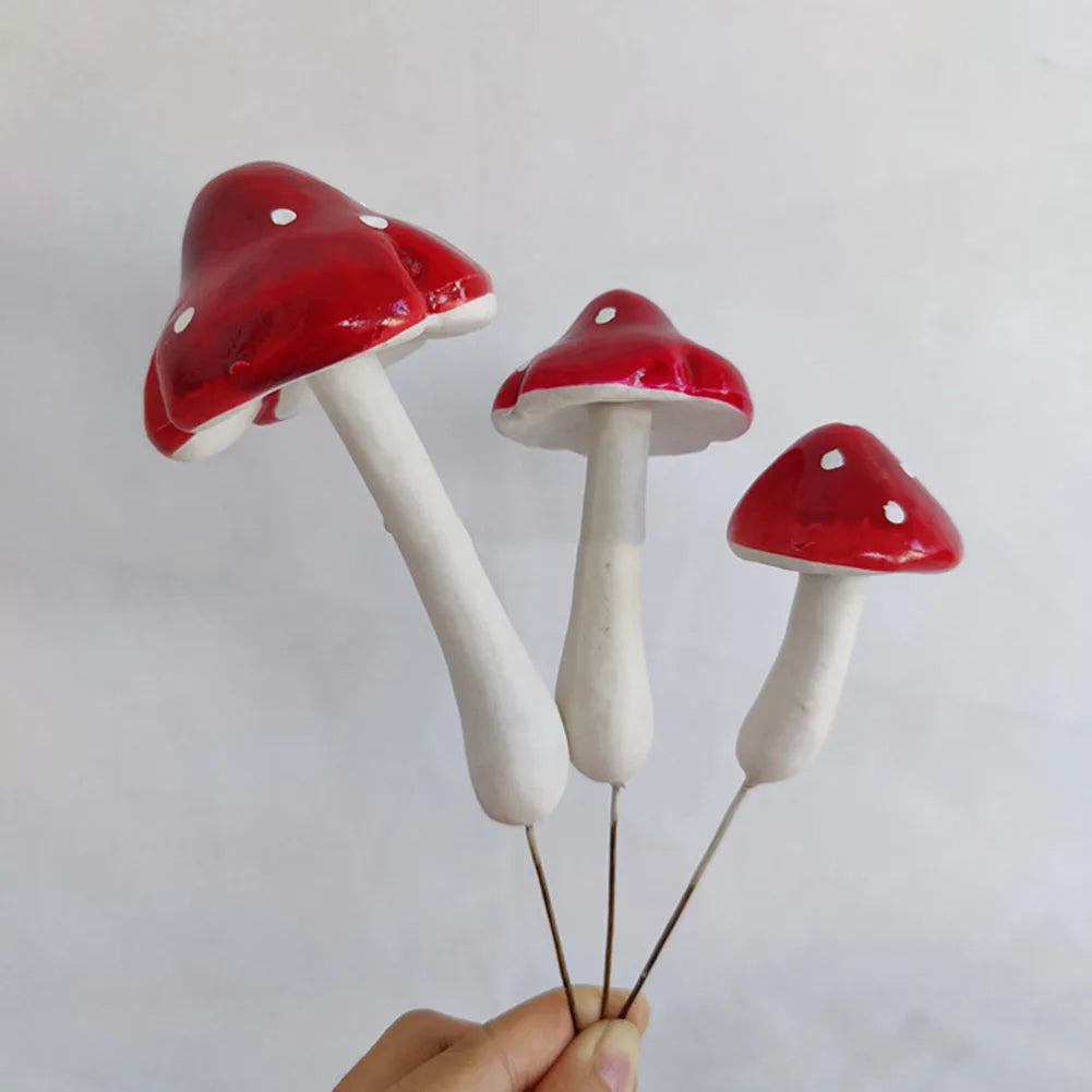 Mushroom Picks 33PCS Miniatures Artificial Foam Resin Fairy Garden Bonsai Pot Plant Decor