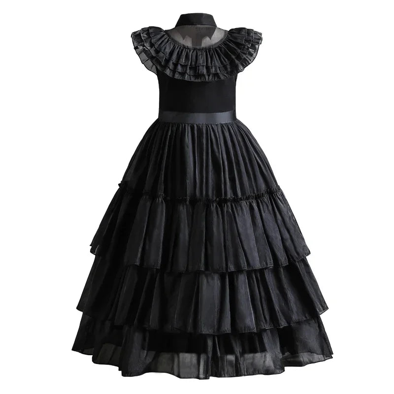 Wednesday Addams Cosplay Costume for Girls Halloween Book Week 3-12 Years